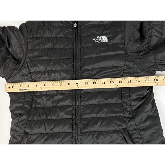 North Face Puffer Reversible Jacket Girl’s Youth XL 18 Cozy Sherpa Fleece Black - Picture 13 of 16